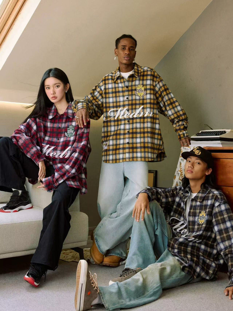 MEDM Plaid Long-sleeve T-Shirt