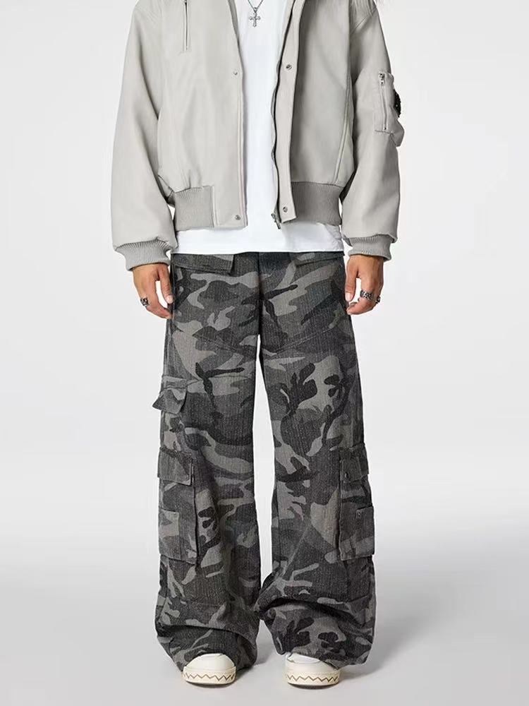 ACHOCK Retro Heavy Duty Workwear Camouflage Jeans