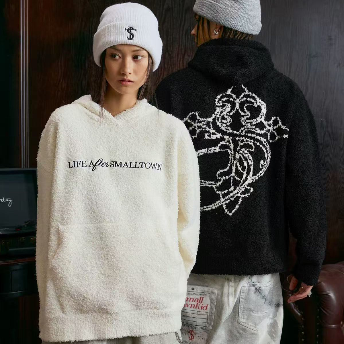 STK Logo Design Knitted Hoodie