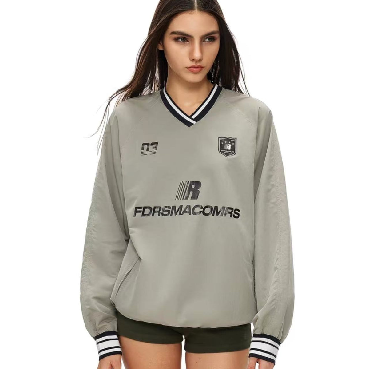 FDR V-neck Small Grid Printed Sweater