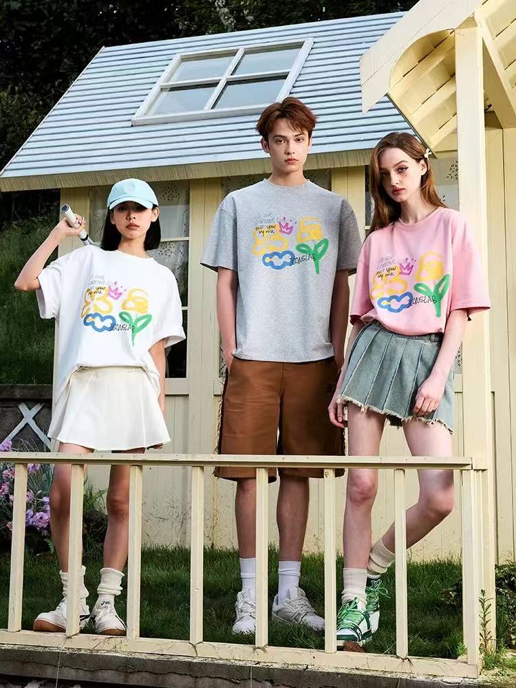 ICONSLAB Fun Hand Drawn Doodle Flowers T-shirts