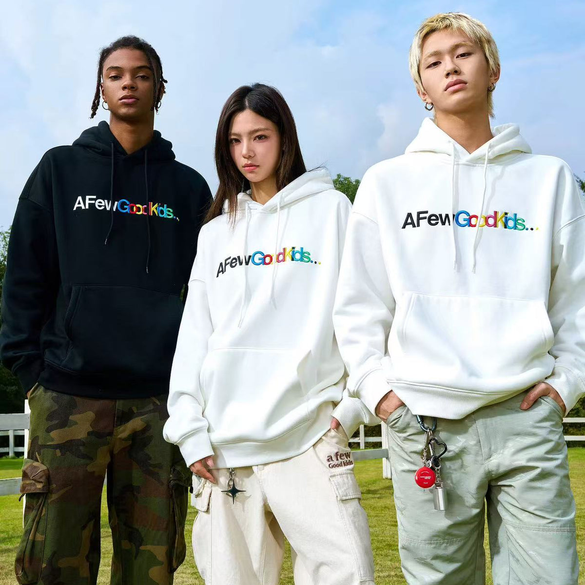 AFGK Gradient Embroidered Overlay Hoodie