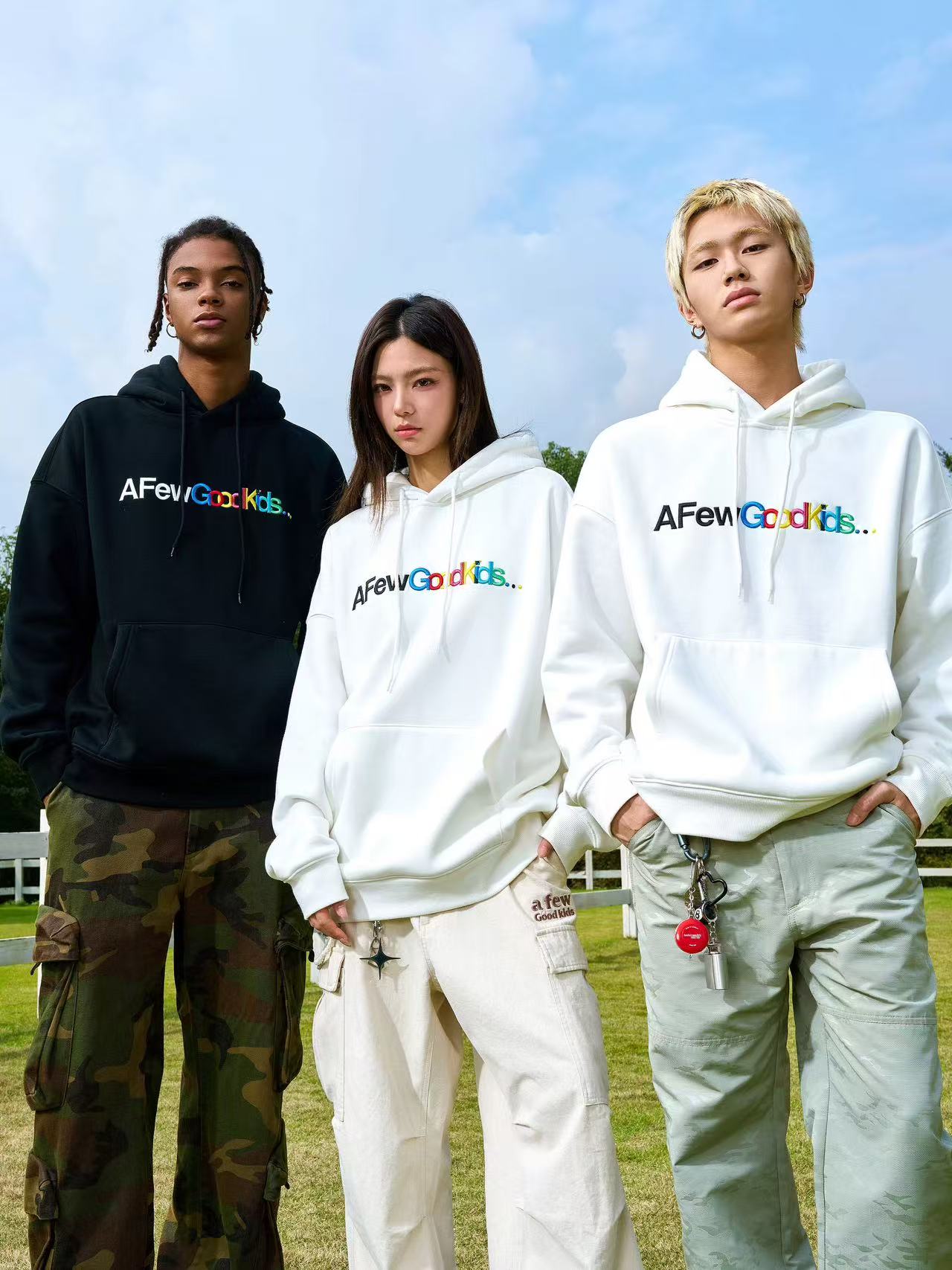 AFGK Gradient Embroidered Overlay Hoodie