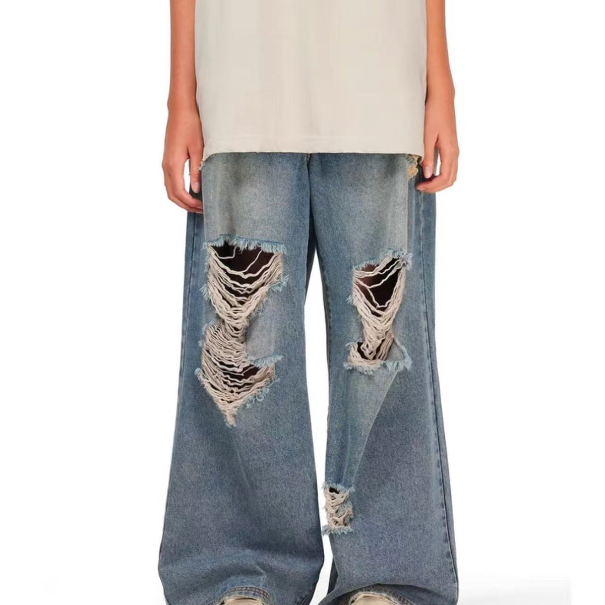 FDR Retro Distressed Ripped Jeans