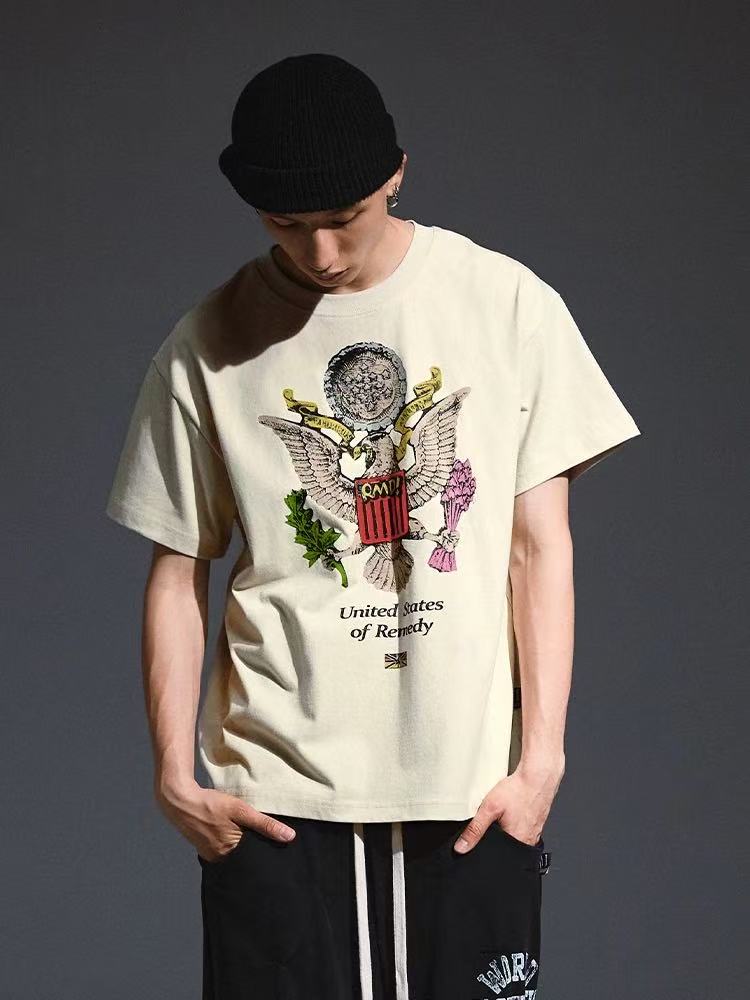 REMEDY  Peace Eagle Design Short-sleeve T-shirt