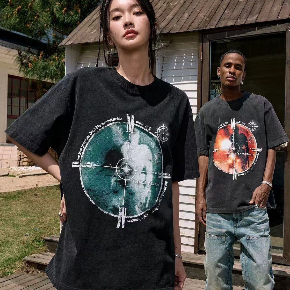 MEDM Washed Thermoset Oil Short-sleeved T-shirt
