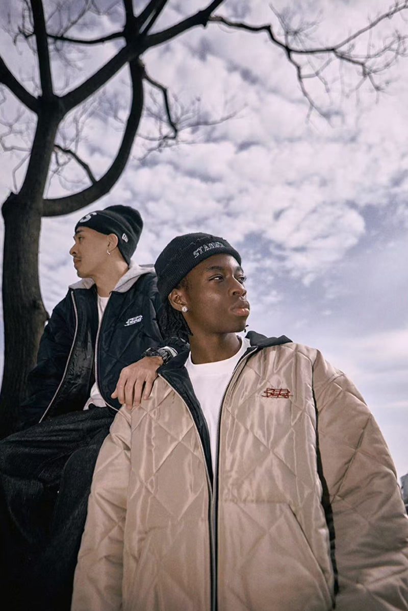 REMEDYxSTA Embroidered Quilted Baseball Hooded Jersey