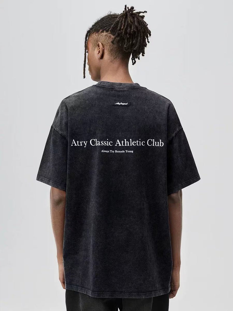 ATRY Washed Retro Trend Short Sleeves T-shirt