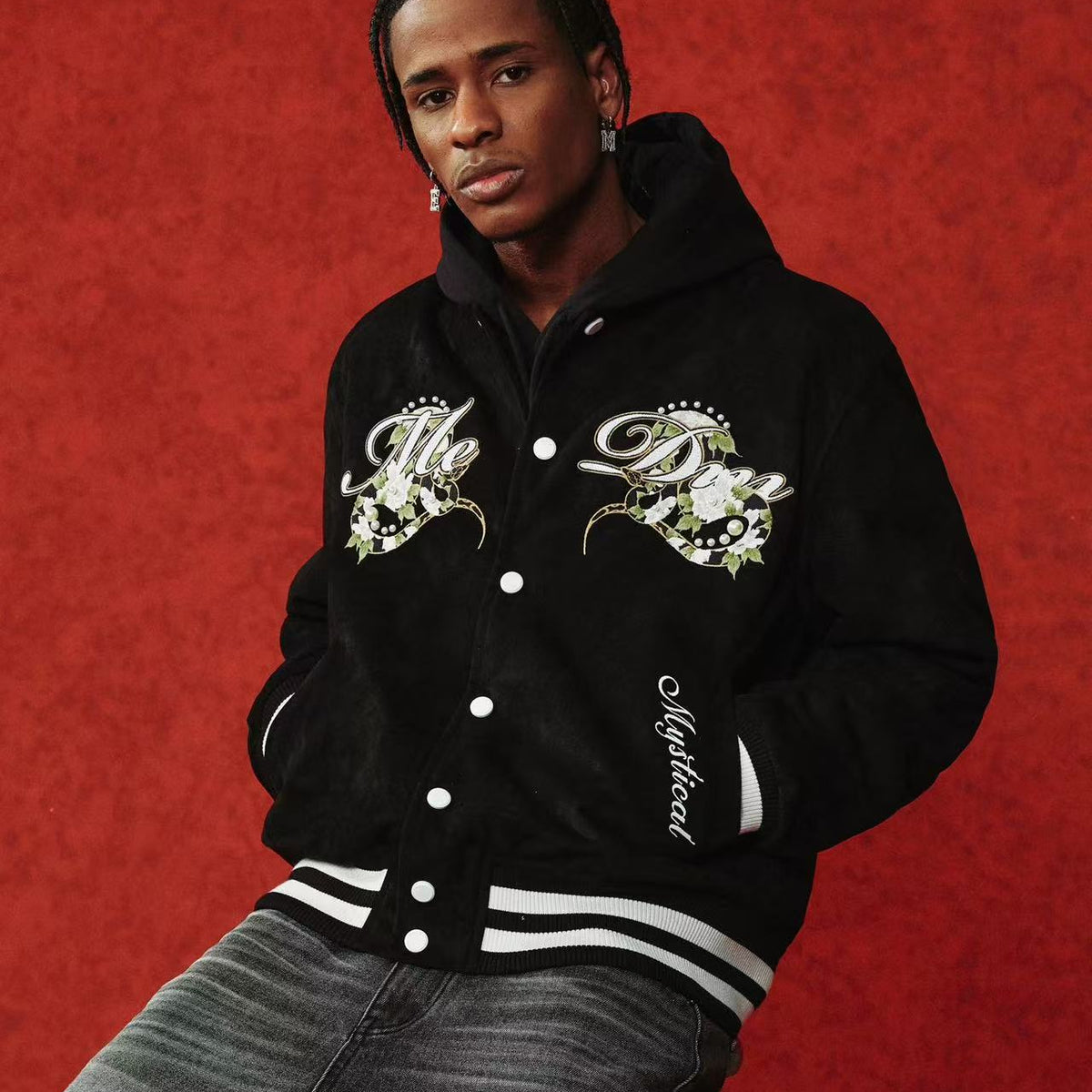 MEDM "Year of the Snake" Suede Varsity Jacket
