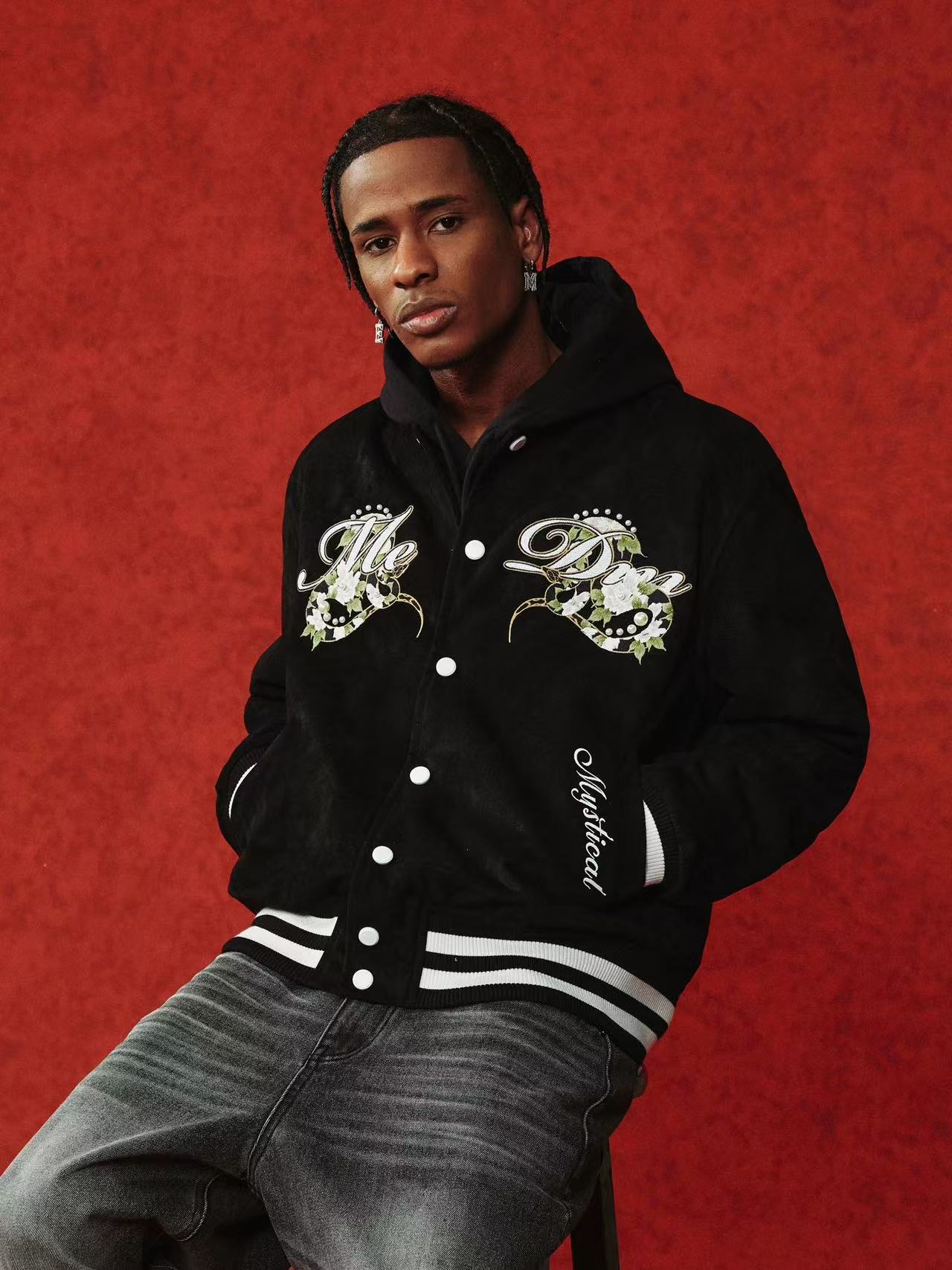 MEDM "Year of the Snake" Suede Varsity Jacket
