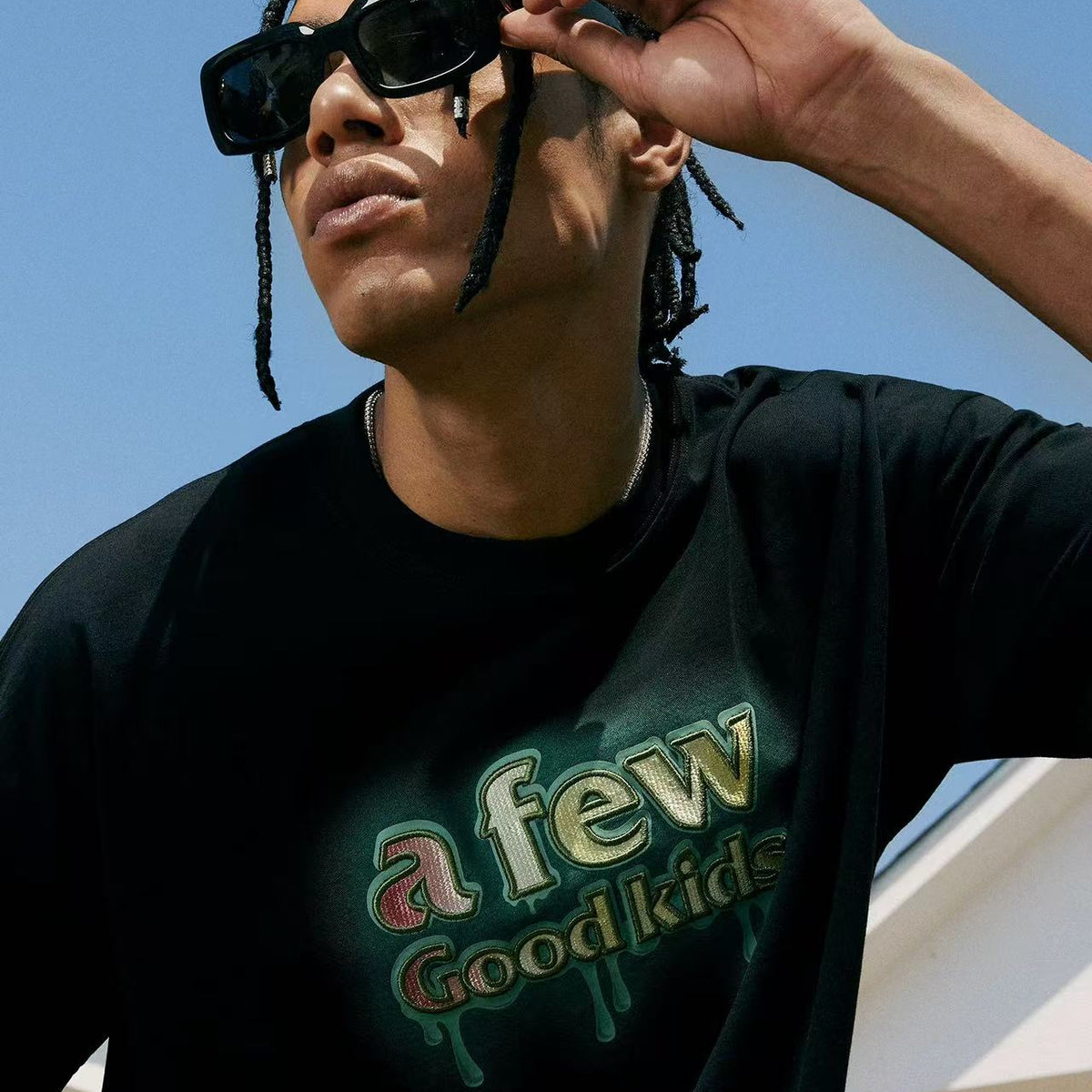 AFGK Versatile Melted Syrup Letter Short-sleeves T- shirt
