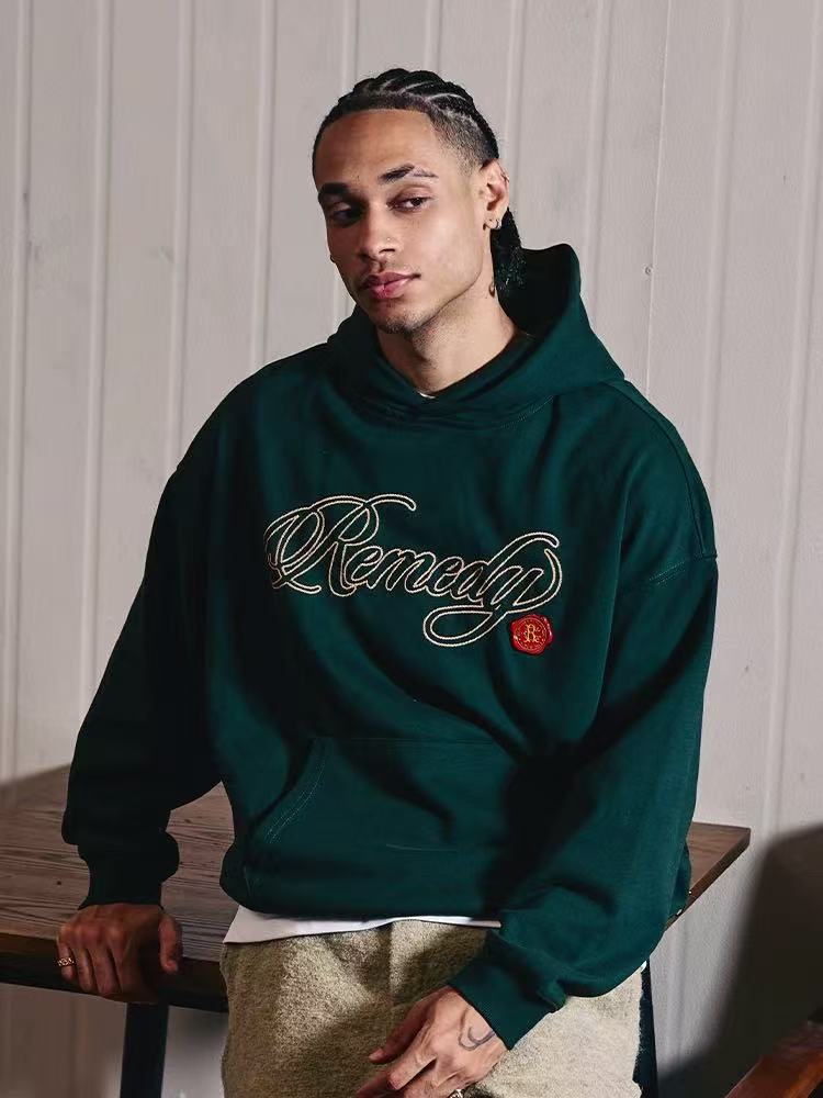 REMEDY Metal Postmark Logo Embroidery Hoodie