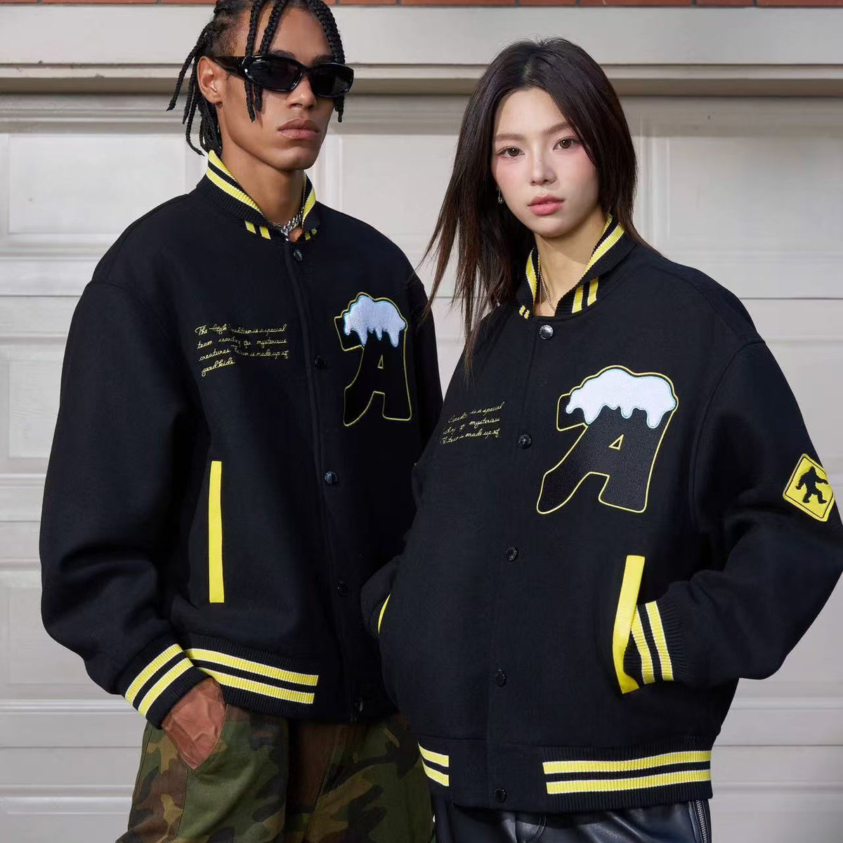 AFGK Yeti Logo Embroidered  Baseball Jacket