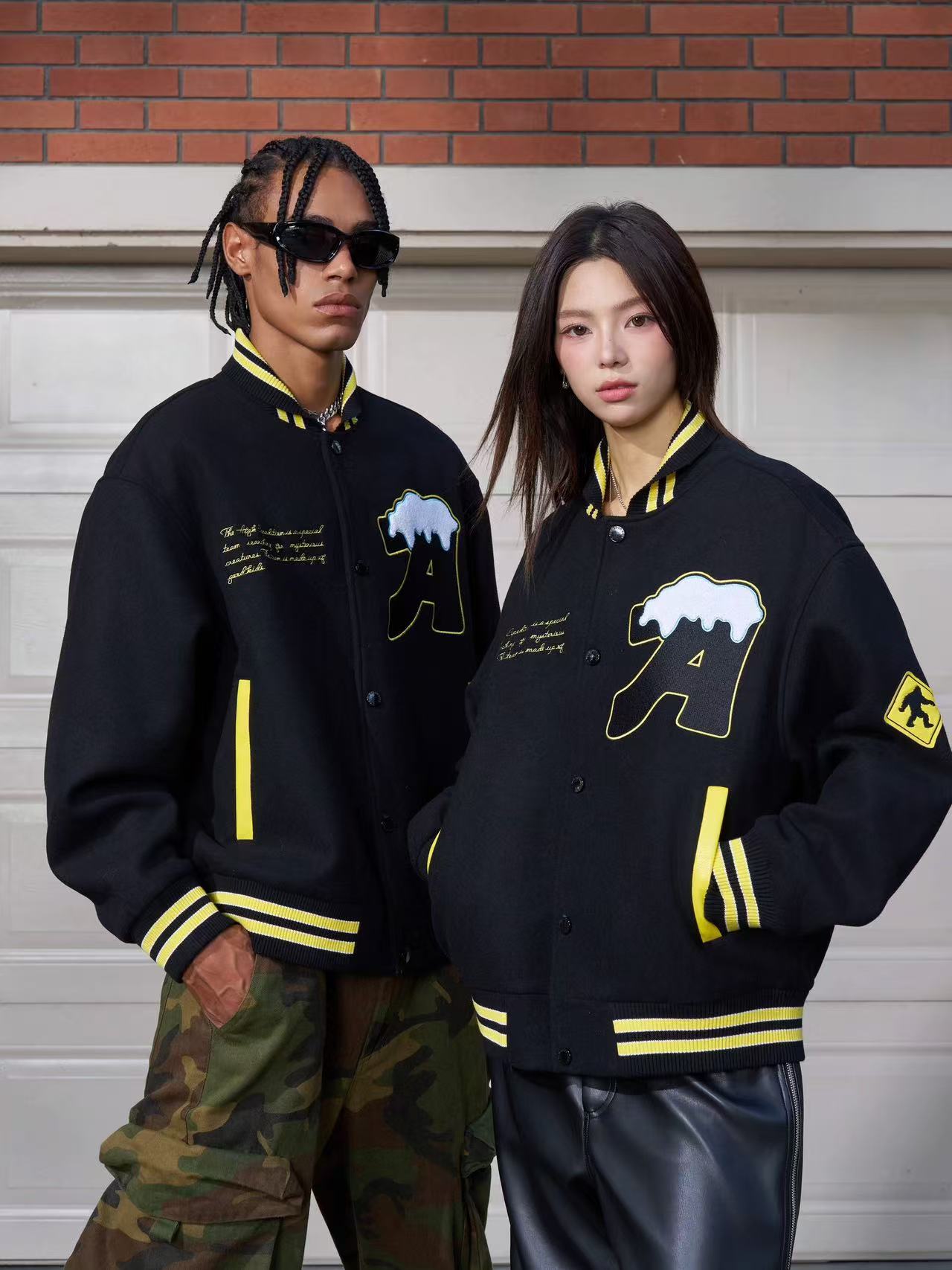AFGK Yeti Logo Embroidered  Baseball Jacket