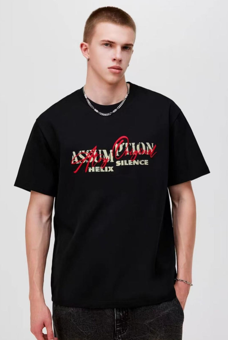 ATRY Misplaced Text Layout Short-sleeved T-shirt