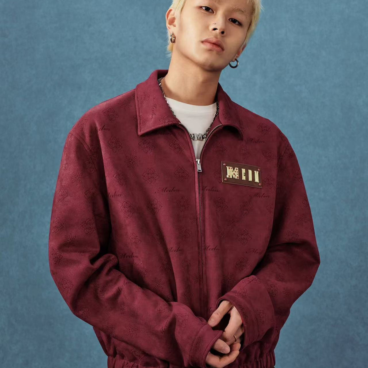MEDM Suede Leather Brand Lapel Jacket