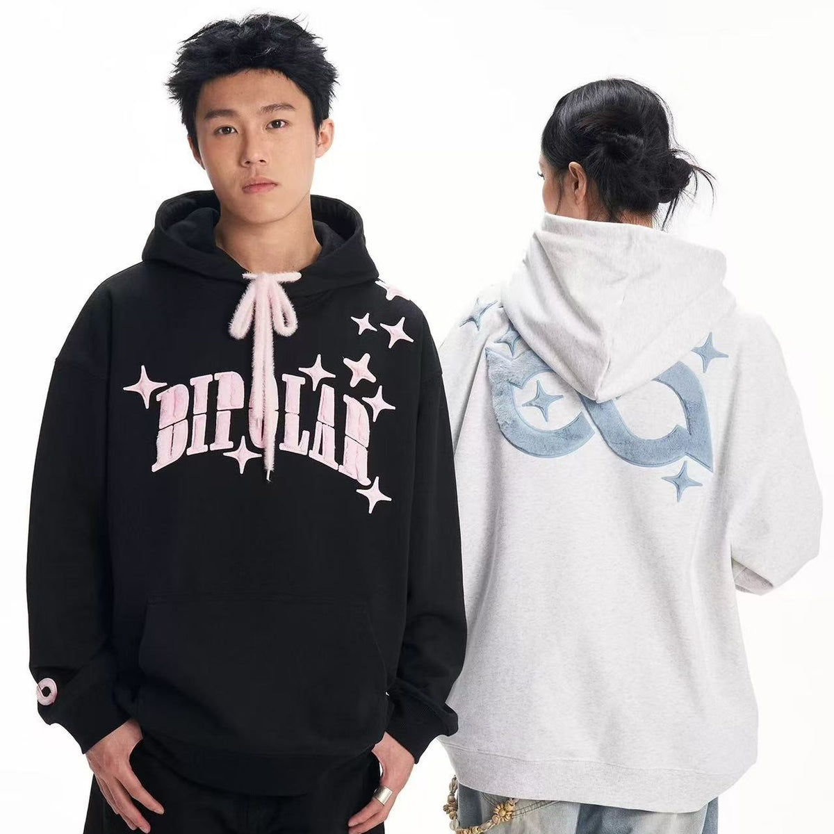 BIPOLAR Rabbit Mink Velvet Hyphenated Patch Hoodie