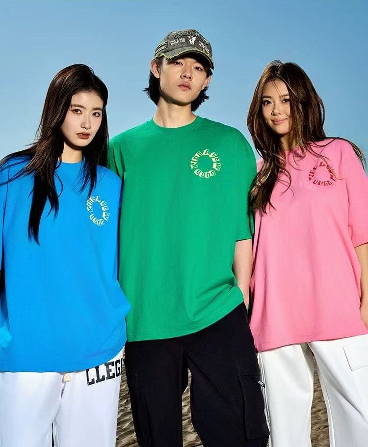 AFGK Slogan Letter Print Short-sleeved T-shirt