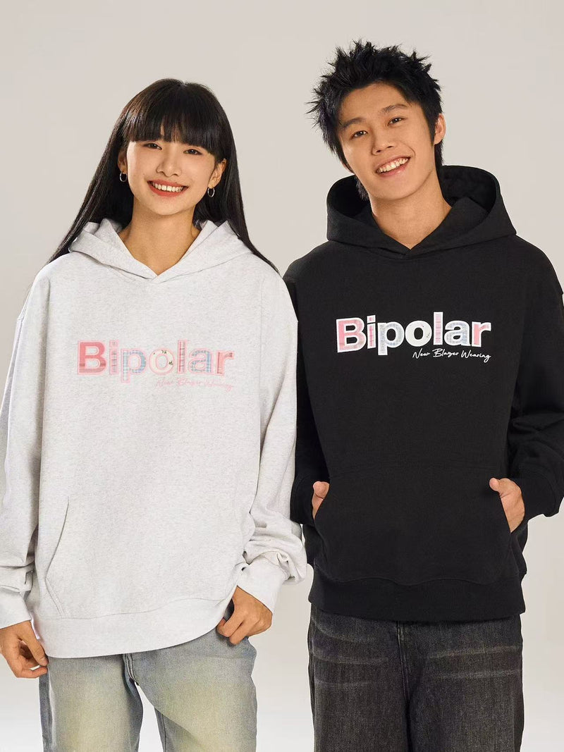 BIPOLAR Colorful Plaid Patch Logo Hoodie