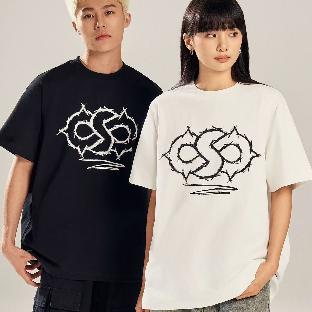 BIPOLAR Hand-painted Cosmic Weather LOGO Short-sleeved T-shirt