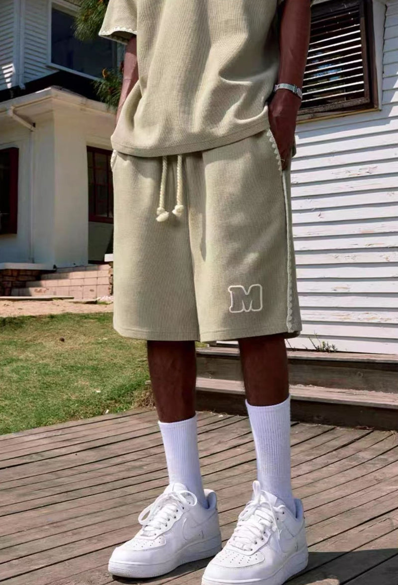 MEDM  Waffle Drawstring Shorts