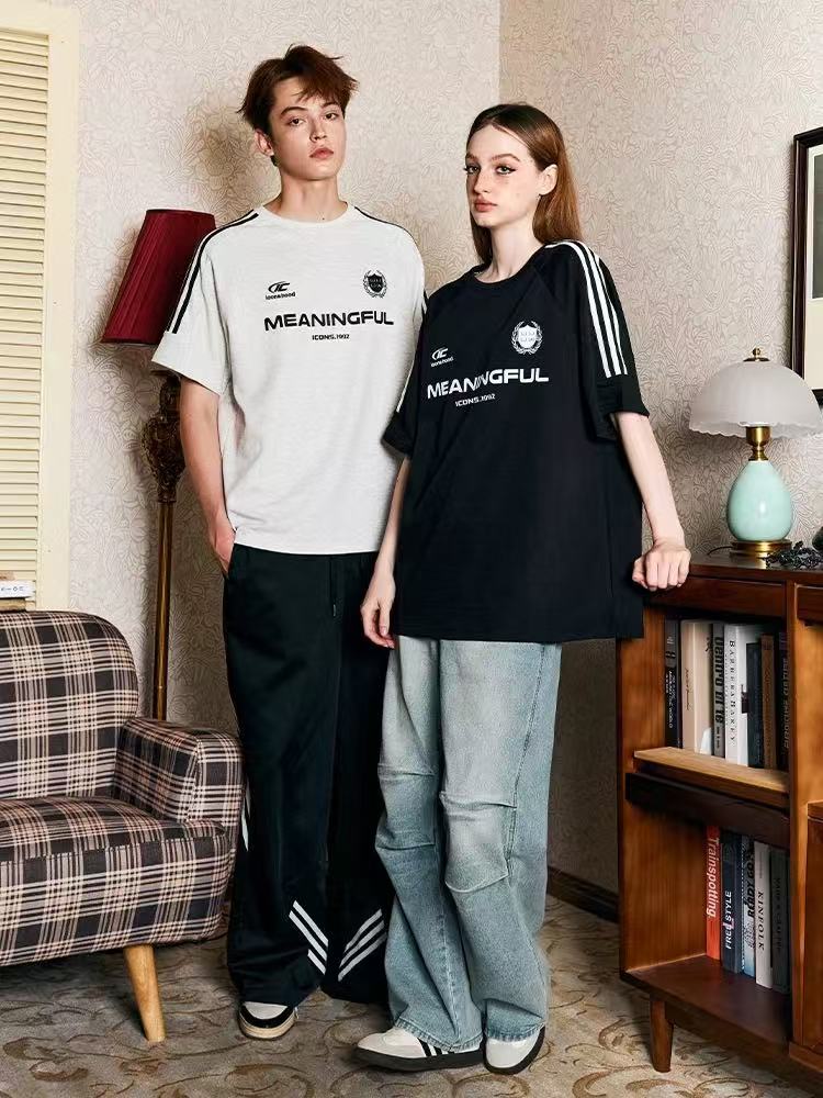 ICONSLAB Stitched Contrasting Striped Webbing T-Shirts