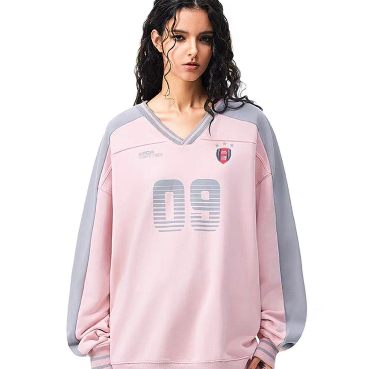 FDR 09 Printed V-neck Contrasting Sweatshirt