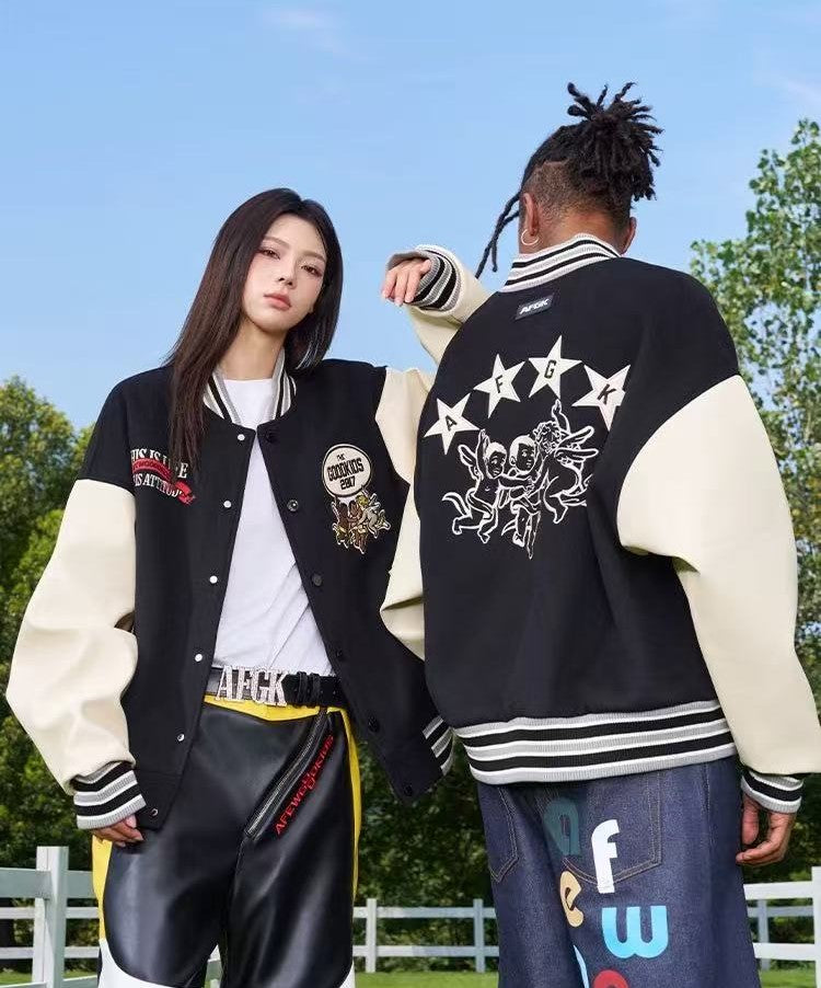 AFGK Angel Embroidered Baseball Jersey