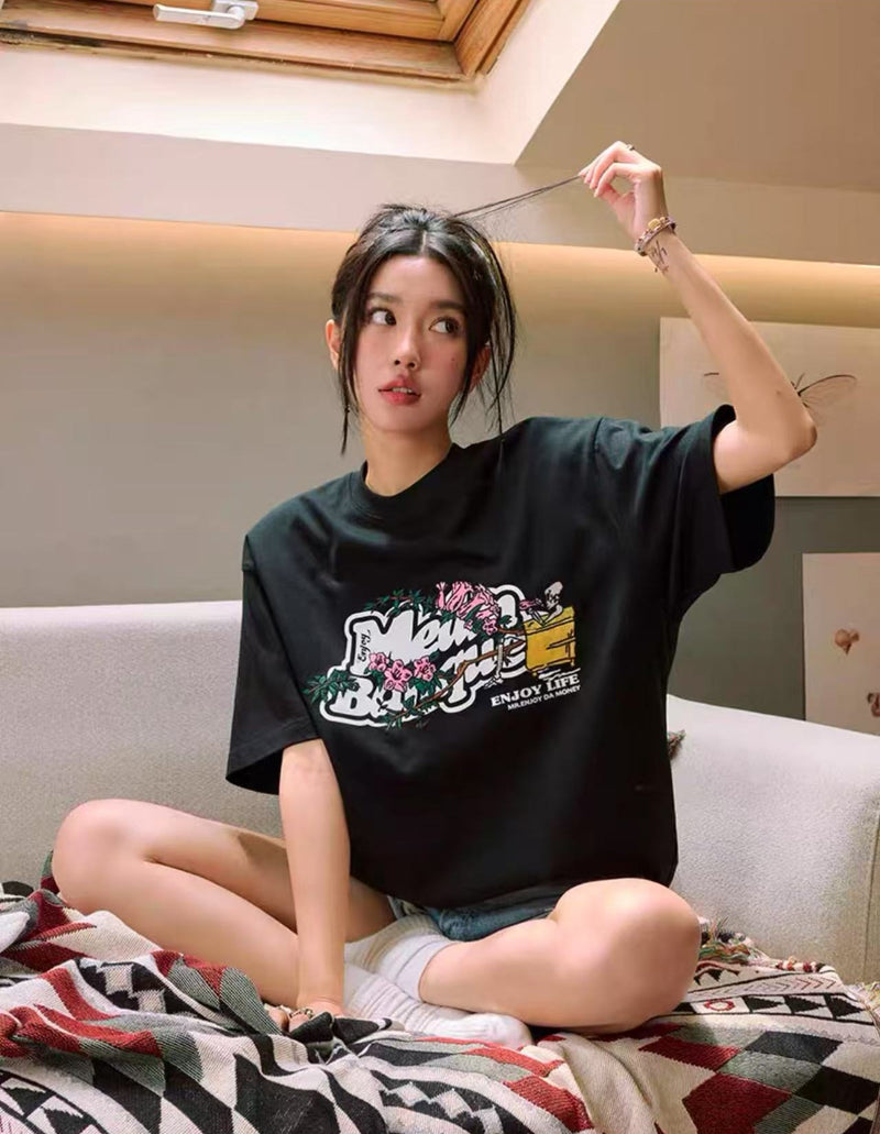 MEDM Embroidered Printed Short-sleeved T-shirt