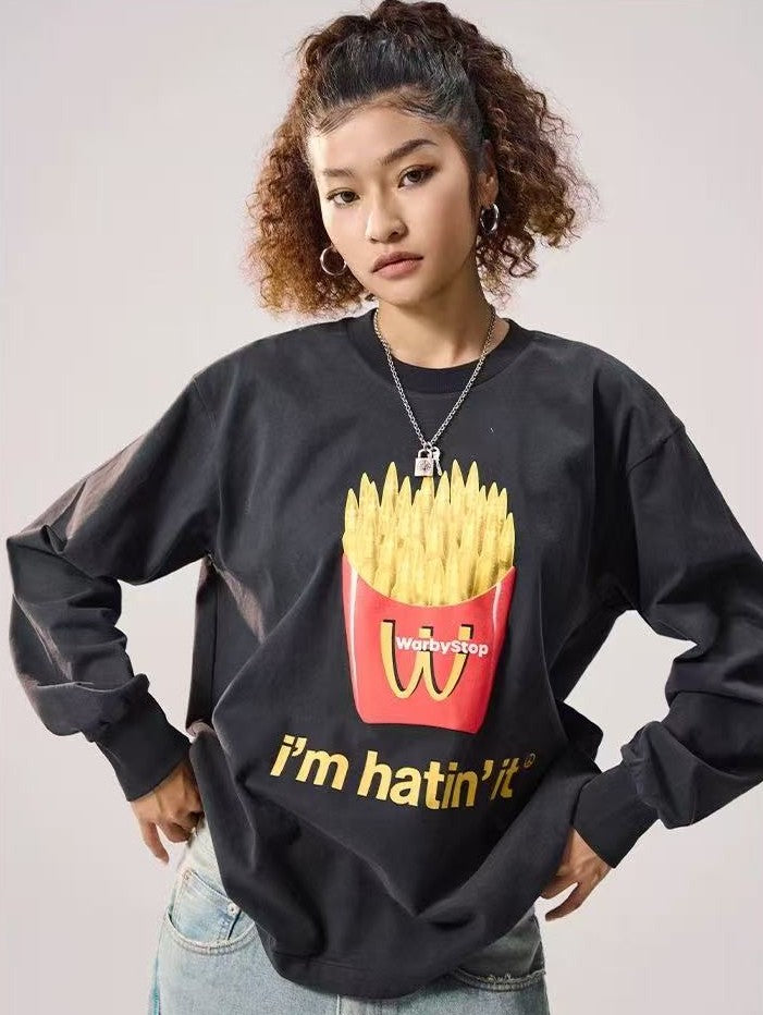 REMEDY Bullet Fries Design Long-sleeve Tee