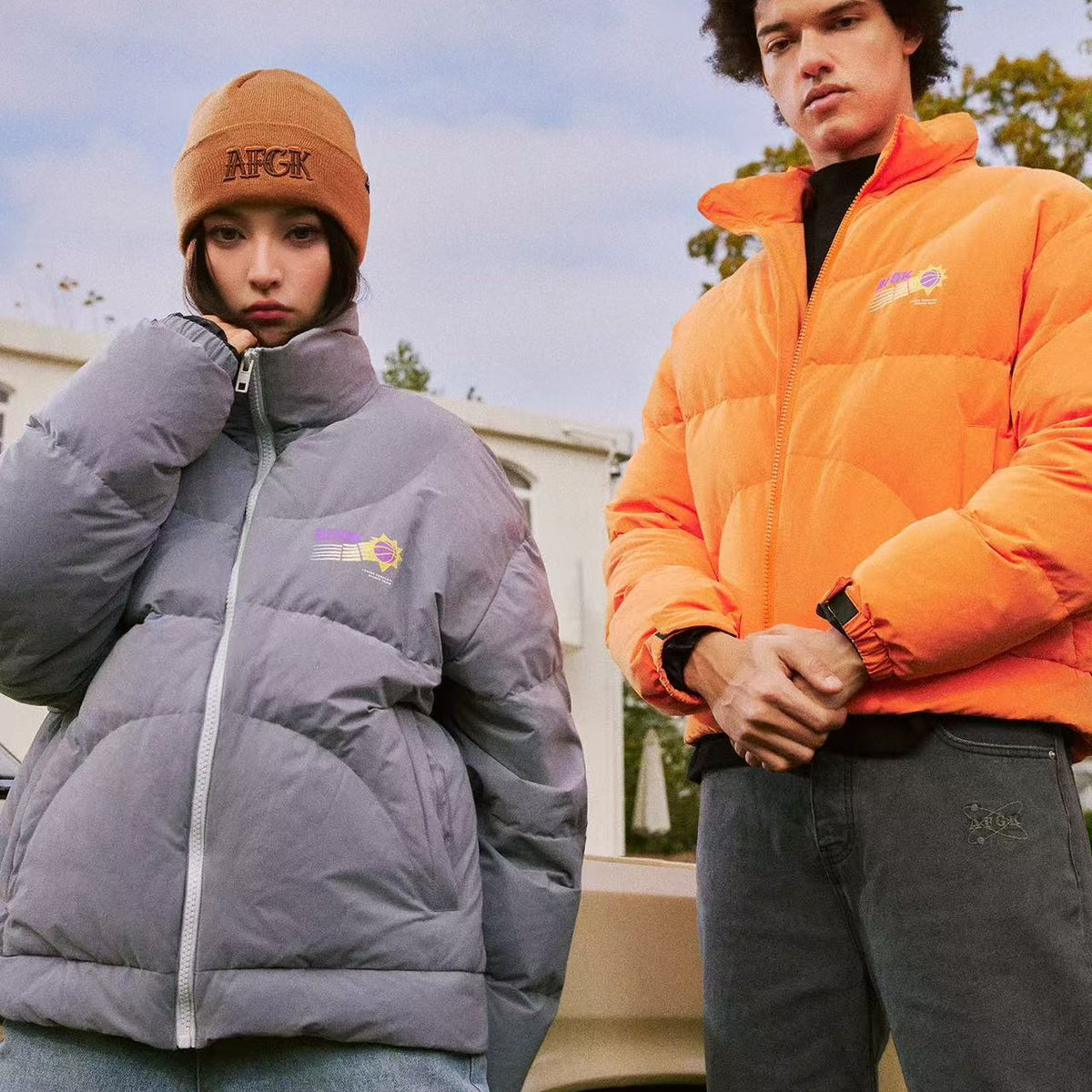 AFGK Solid Color Basketball Down Jacket