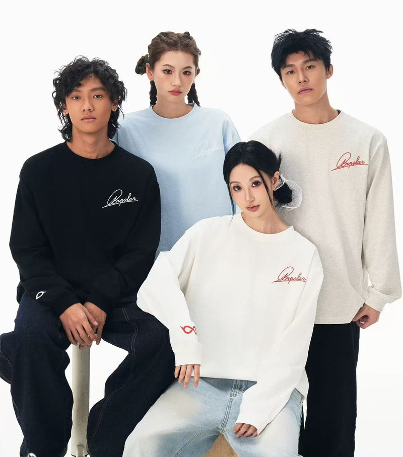 BIPOLAR Handwritten LOGO Long-sleeved T-shirt