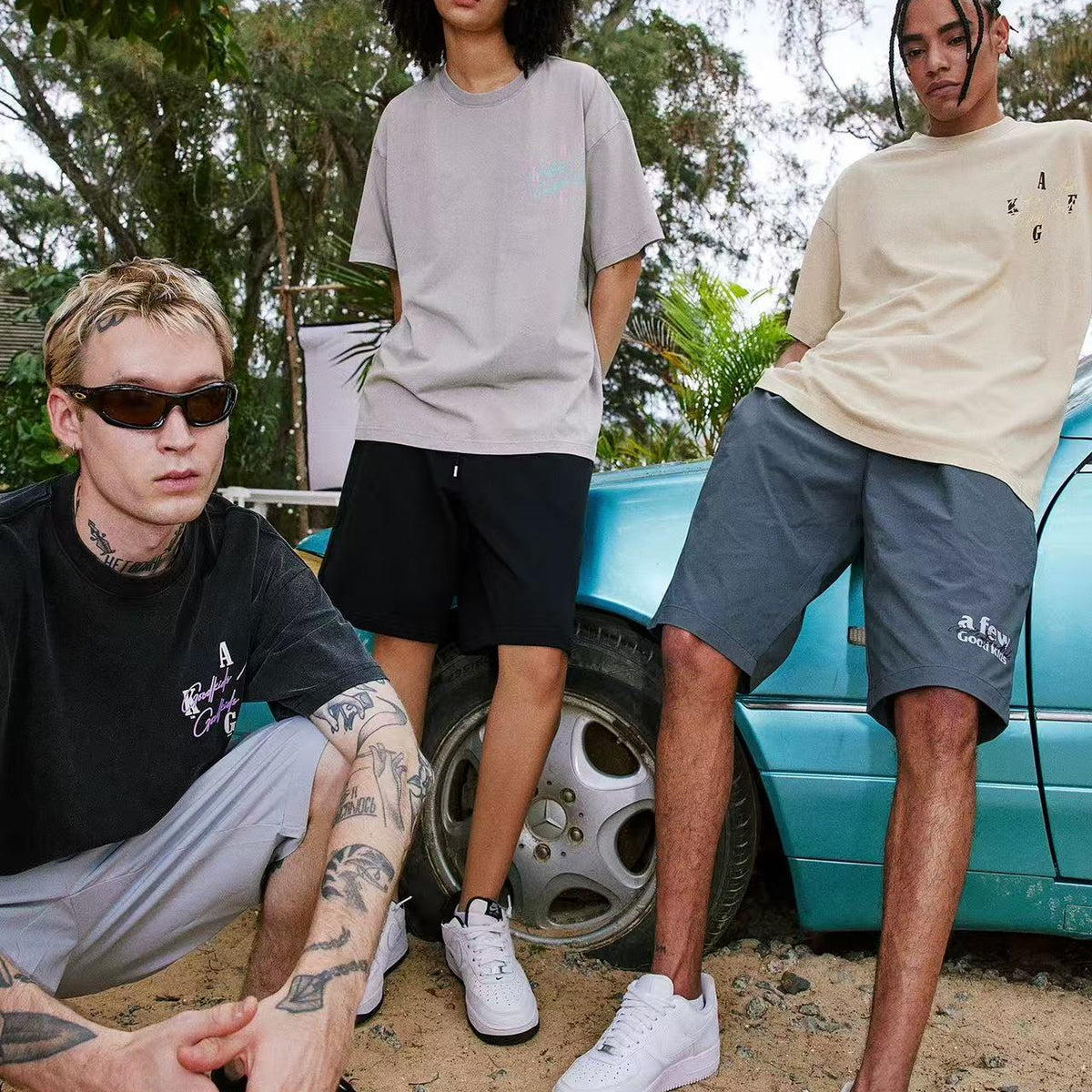 AFGK Washed Basic Short-sleeved T-shirt