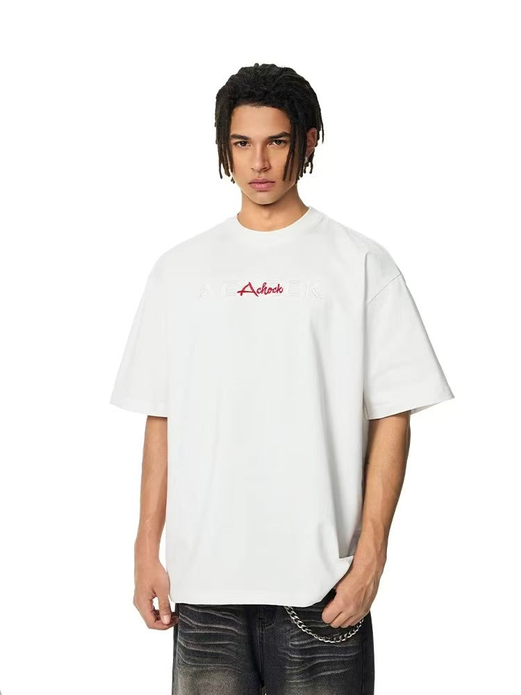 ACHOCK Floral Embroidered short-sleeve T-shirt