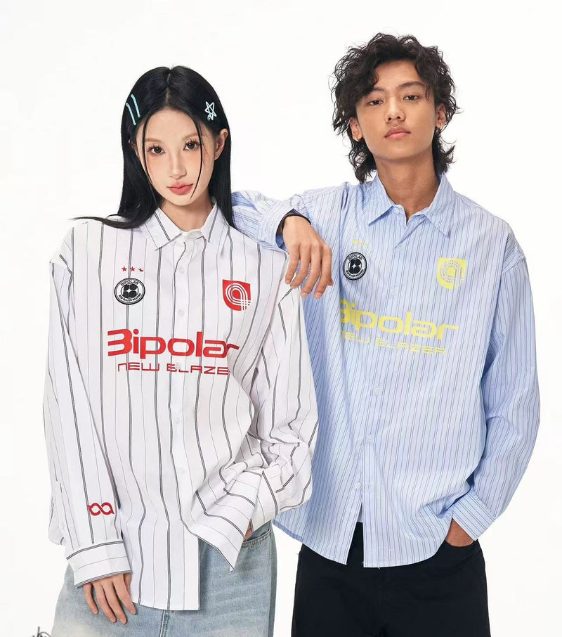 BIPOLAR Four-pointed Star Football Embroidered Polo Shirt