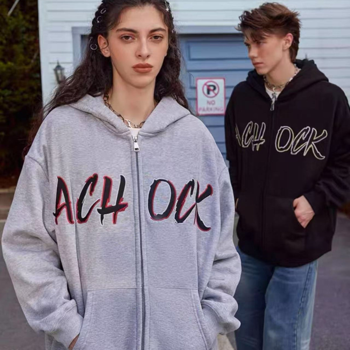 ACHOCK Embroidered Logo Cardigan Jacket