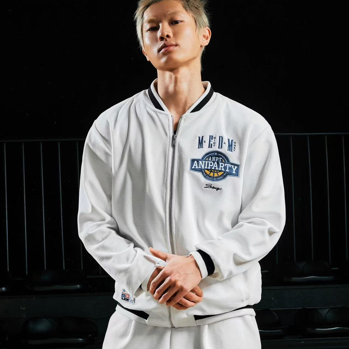 MEDMxANPT Logo Embroidered Plush Jacket