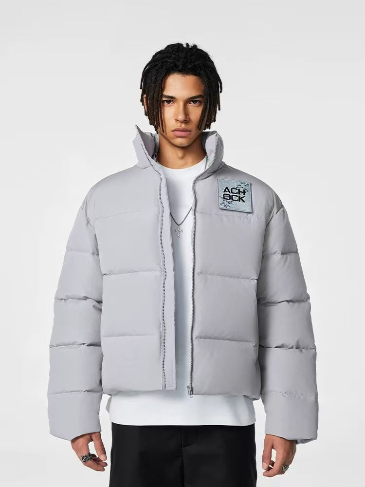 ACHOCK Waffle Logo Designed Velcro Warm Cotton Coat