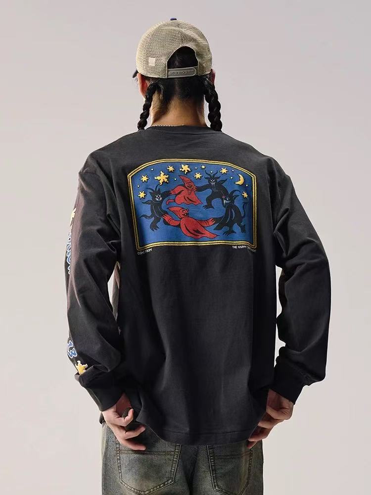 REMEDY Happy Devil Night Print Long-sleeve Tee