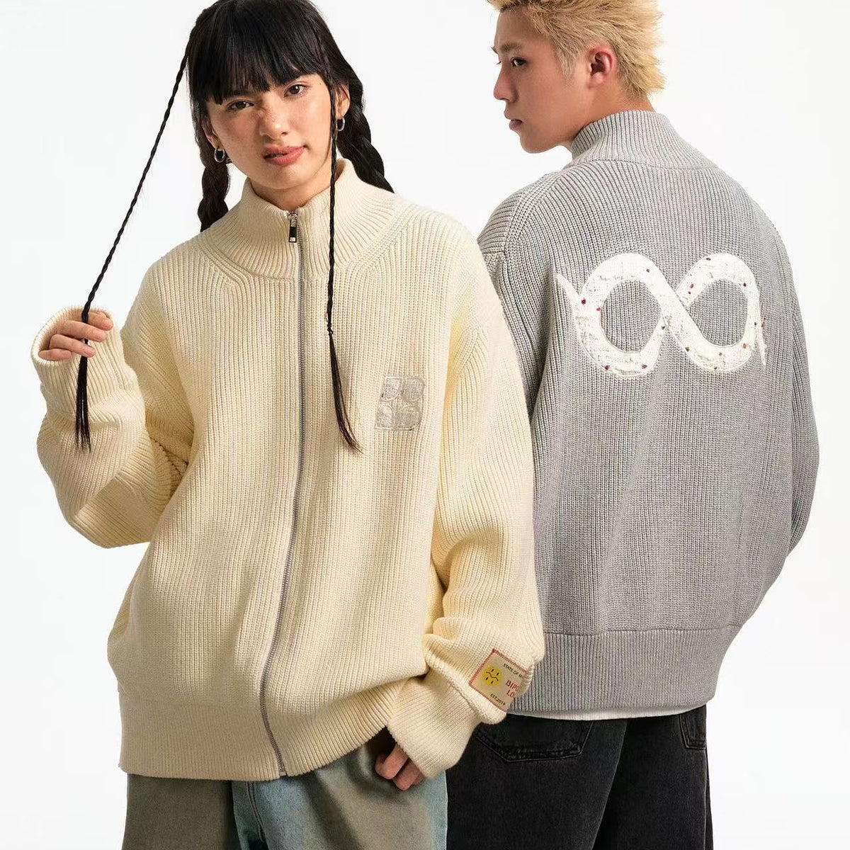 BIPOLAR Knitted Cardigan Zipper Jacket