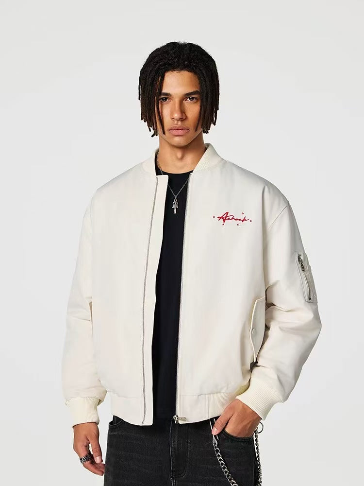 ACHOCK Logo Embroidered Baseball Jacket