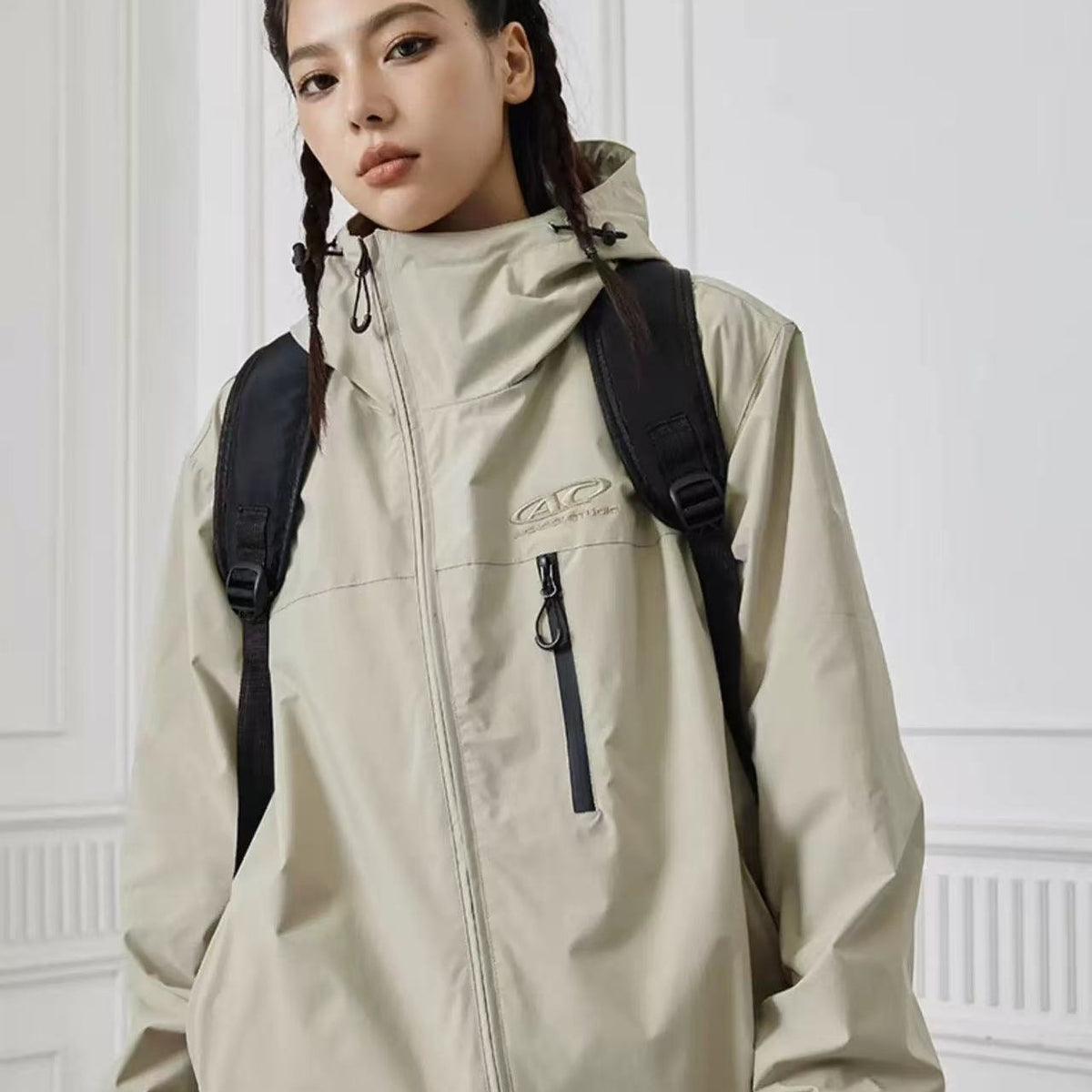 ACHOCK Logo Print Vintage Hiking Jacket