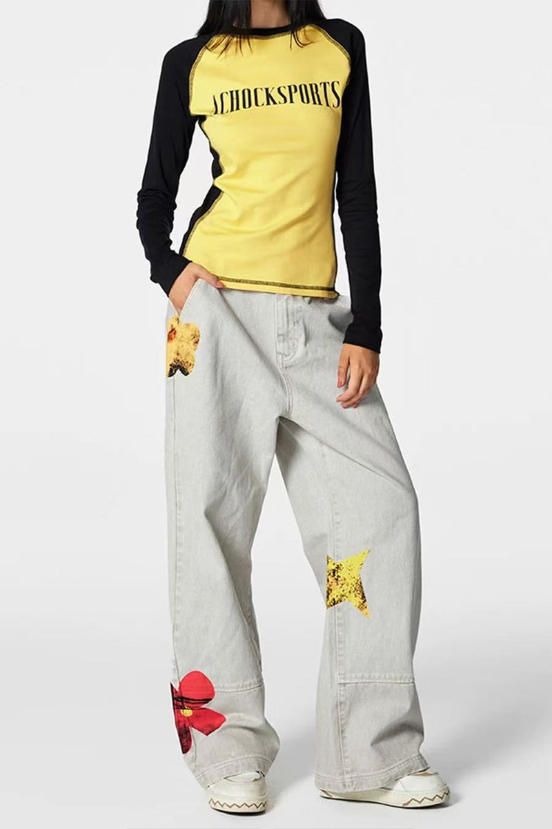 ACHOCK Retro Maple Leaf Jeans