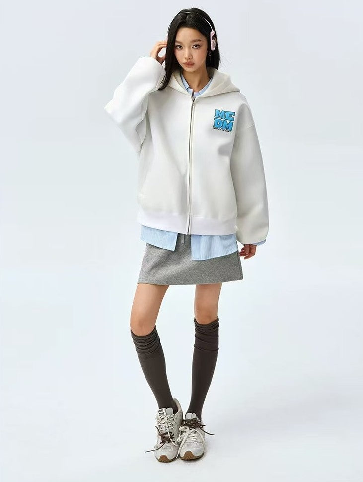 MEDM Four-letter Logo Air Layer Zipper Sweatshirt