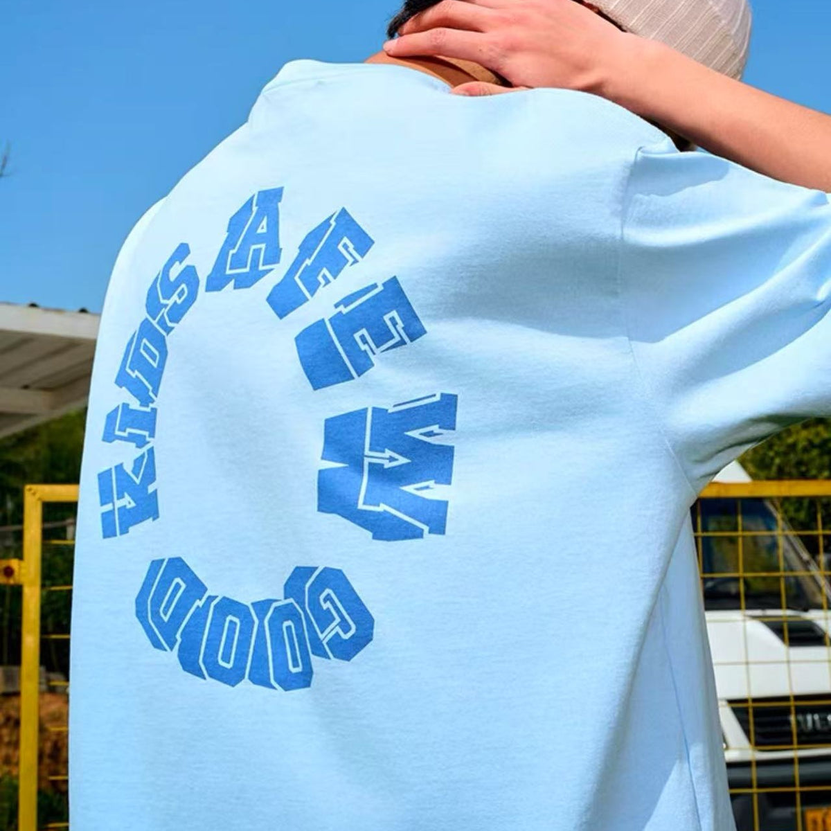 AFGK Slogan Ring LOGO Short-sleeved T-shirt
