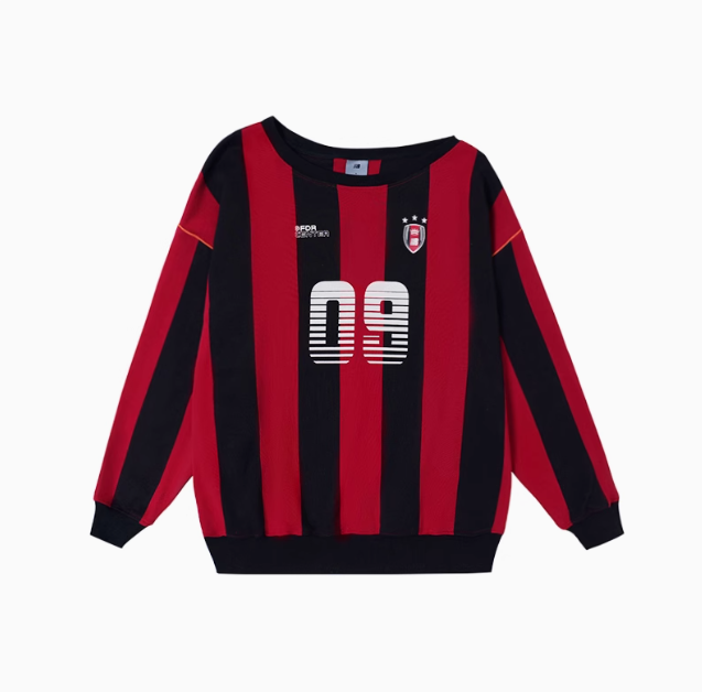 FDR 09 Printed Striped Off-shoulder Sweatshirt (For Women)