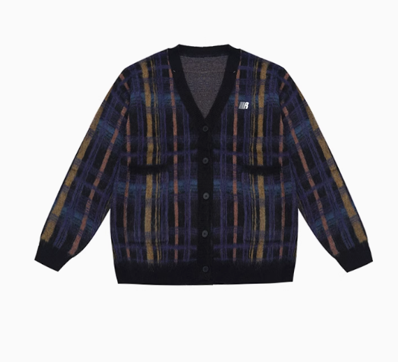 FDR Retro V-neck Plaid Sweater Jacket