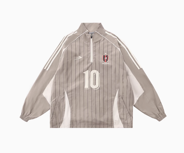 FDR  Retro Woven Stand Collar Patchwork Blokette Jacket