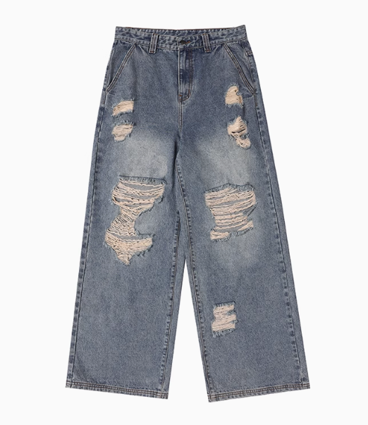 FDR Retro Distressed Ripped Jeans