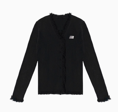 FDR V-neck Raw Edge Slim Fit Sweater (For Women)